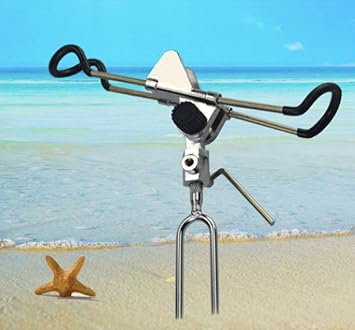 Amazon 竿受け 竿置き 釣り フィッシング ステンレス製 磯 投げ釣り 遠投 釣り具 回転 防止 安定 便利 軍手 ウエス 付き 不明 ロッド 竿パーツ