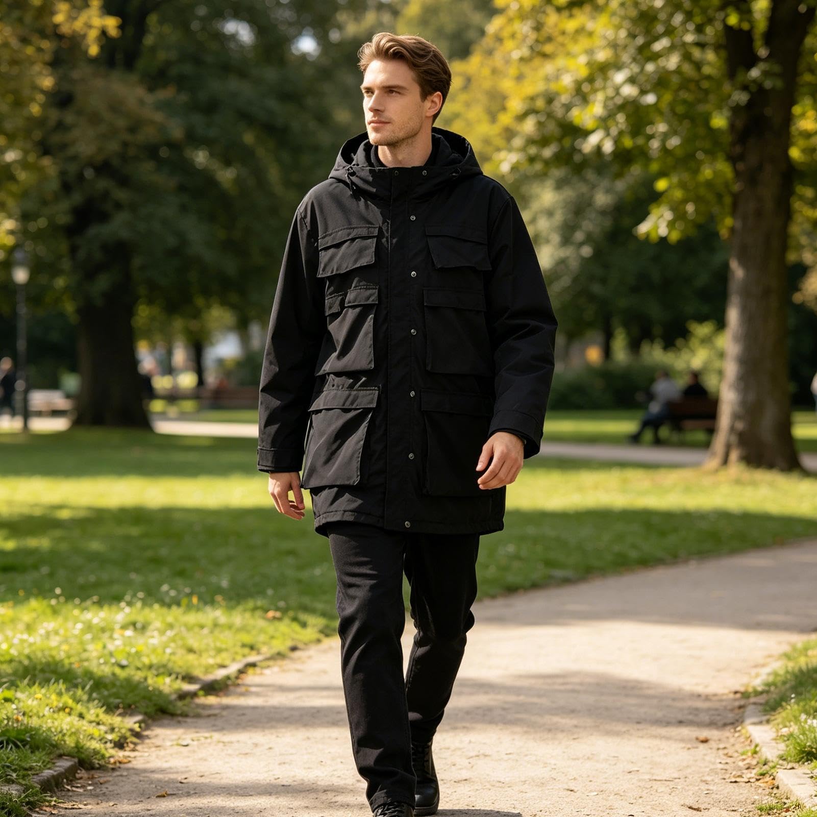 Générique Voyage Coat Travel with Hidden Pockets, 16 Pockets Zipper The Packable Travel Jacket Coat for 14lbs Clothes Airplane Camping