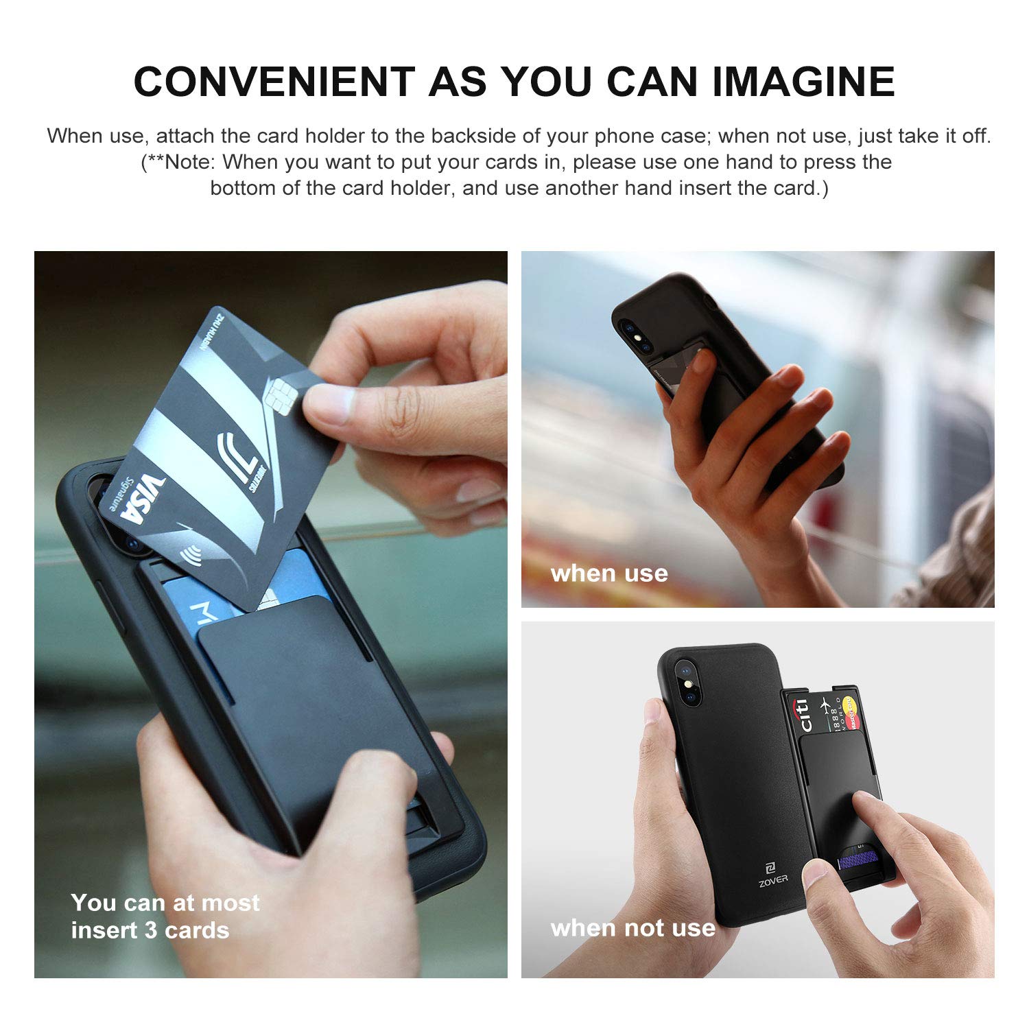 Zover Iphone Xs Max Magnetic Leather Case With Detachable Card