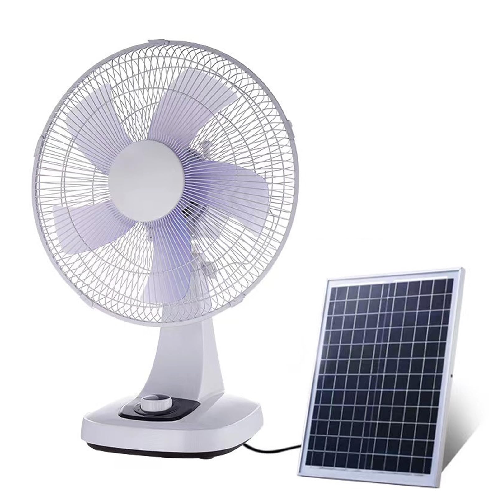 SaryEdge Solar Panel Fan,Rechargeable Pedestal Fan, Portable Oscillating Standing Pedestal Fan for Home Office Bedroom Use,12 In,12 In
