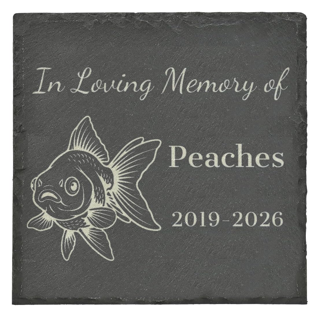 Fish Memorial Stone Plaque, Custom Engraved Slate for Aquarium Fish Tank, Remembrance Gift for Beloved Pet