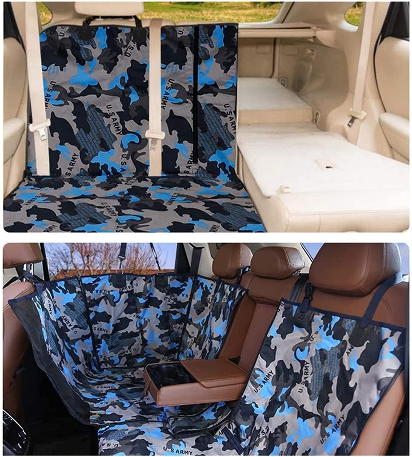 Asiento Perro Cubierta for el Asiento Trasero, a Prueba de Agua Cubiertas del Asiento de Coche con Malla Perro Ventana, Scratch Prevenir Antinslip Perro Hamaca de Coche, Fundas for Asientos