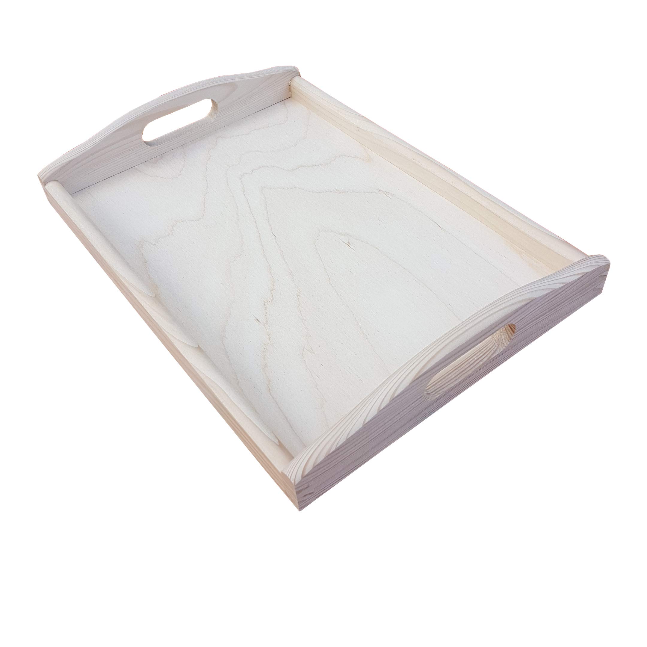 Large Wooden Serving Unpainted Tray 40cmx30cmx 5.5 cm