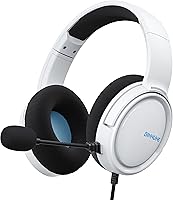 Vista 1 de BINNUNE Gaming Headset with Mic for PS4 PS5 Xbox Series X S Xbox 1 PC NS, Wired Gaming Headphones with Microphone for PS 4 5 Xbox1 Blanco