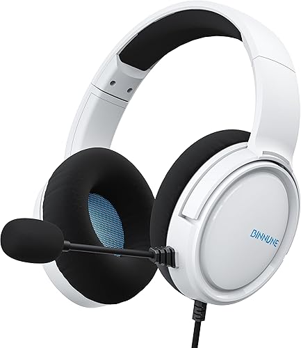 Miniatura 9 de BINNUNE Gaming Headset with Mic for PS4 PS5 Xbox Series X|S Xbox 1 PC NS, Wired Gaming Headphones with Microphone for PS 4|5 Xbox1 Negro Verde,Gris