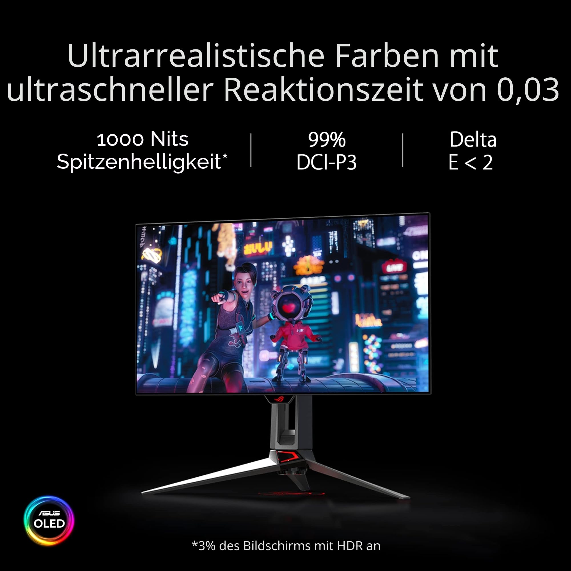 ASUS ROG Swift PG27AQDM 27 Zoll 240 Hz WQHD OLED Gaming Monitor
