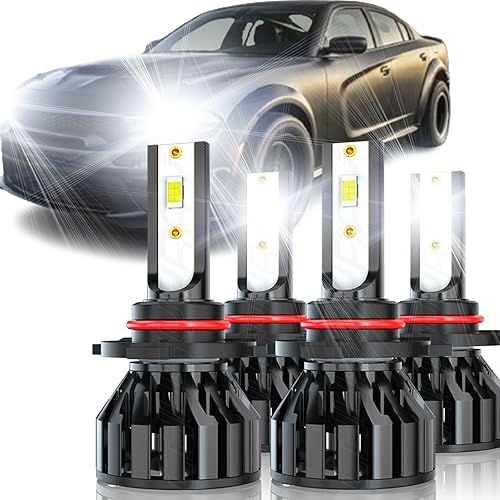 CHUSYYRAY Compatible con bombillas Dodge Charger para faros delanteros 2016, 2017, 2018, 2019, 2020, 2021, 9005 9005, haz alto y bajo, 500% más