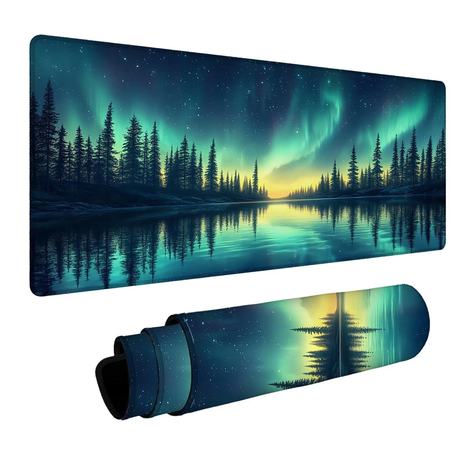Podkładka pod mysz Aurora XXL 50 x 100 x 0,3 cm, wodoodporna, podkładka pod mysz dla graczy, poprawia dokładność i prędkość, akcesoria do gier, laptop, biuro, prezent dla mężczyzn, FSBD-5190