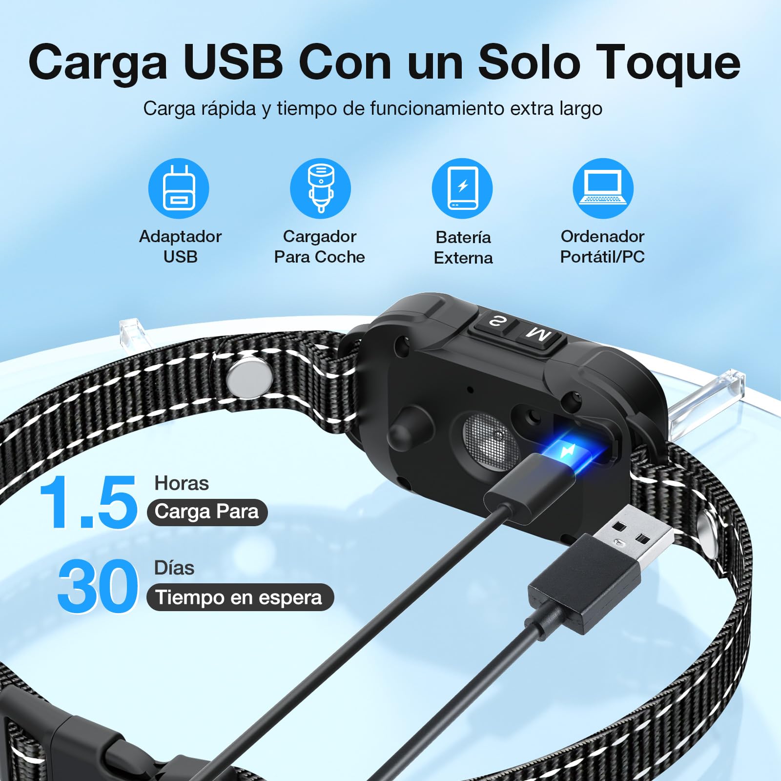 RUXAN Collar Adiestramiento para Perros - Antiladridos para Perros Ultrasonidos, 6 Modos De Eficiente, 7 Niveles De Sensibilidad Ajustables, Adecuado para Perro Grandes y Pequeños, Bark for Dogs