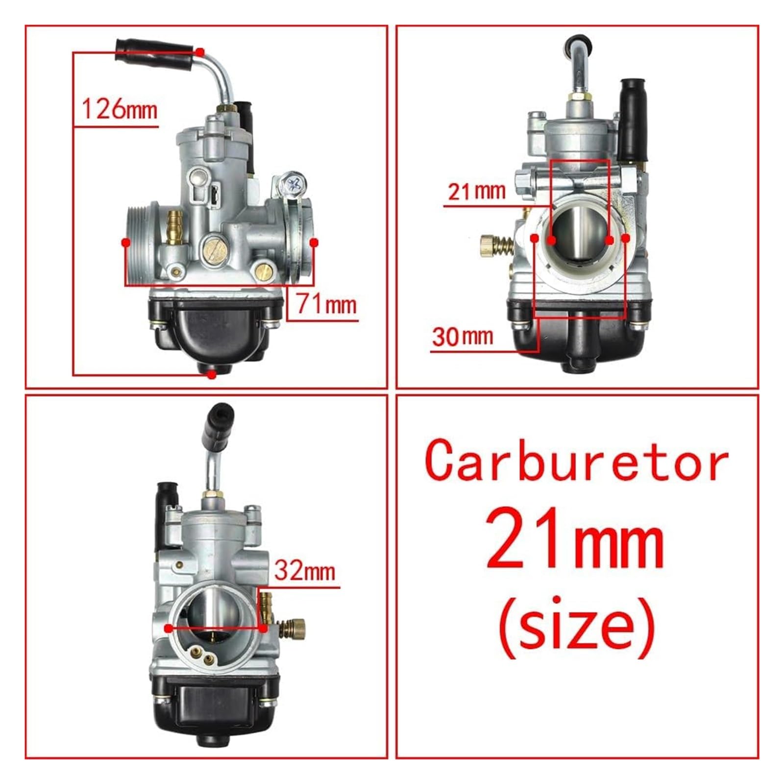 Für Dellorto Für PHBG 17,5 Mm AD/19. AD/21 AD 2T Vergaser Carb Moped/Scooter Handbuch Und Stay Wire Motorrad Vergaser Reparatur Kit(21MM-Stay Wire)