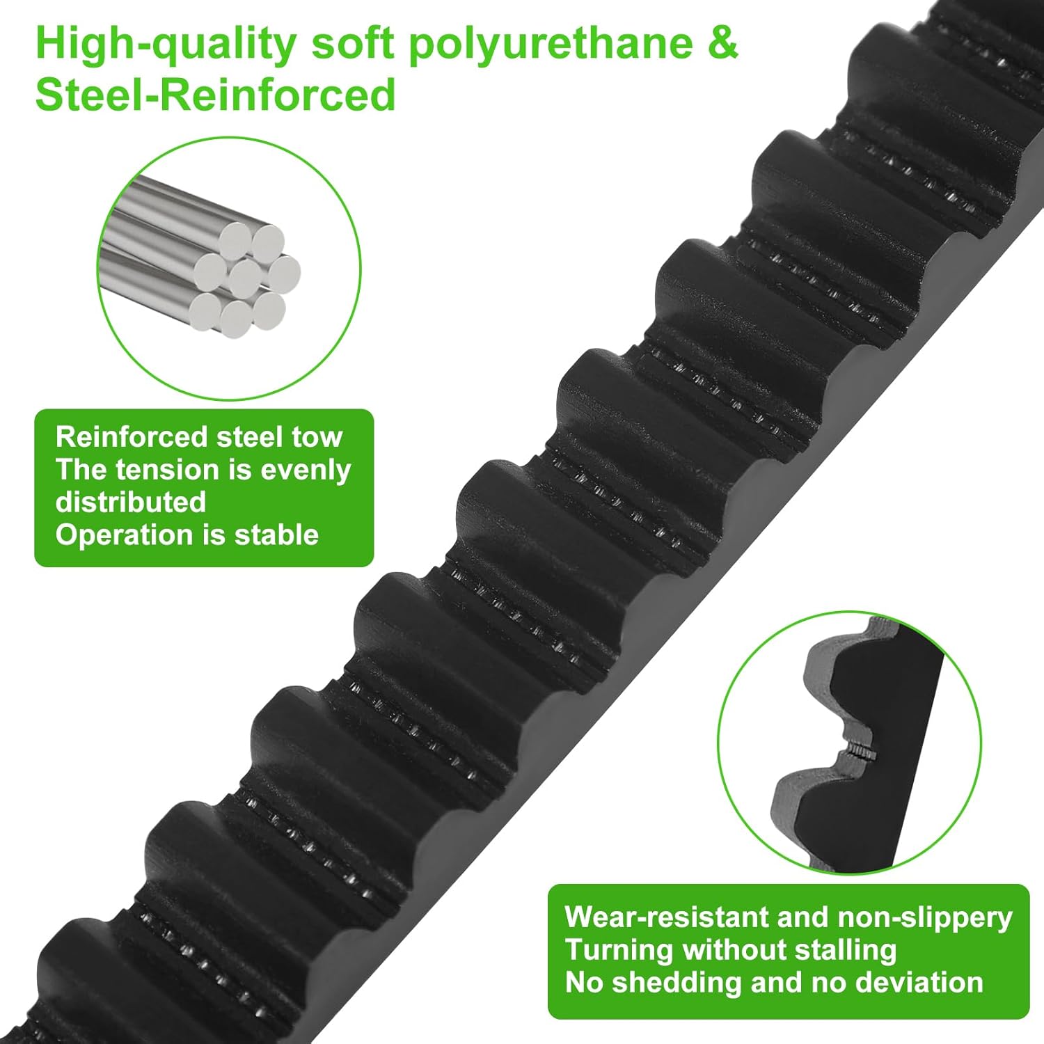 41A5250-1 Drive Belt 257'' for 8FT Garage Door Stable and Quiet Belt Replacement Compatible with Chamberlain Liftmaster Craftsman Sentex Whisper Openers (41A5250-34 8FT Garage Door Belt)