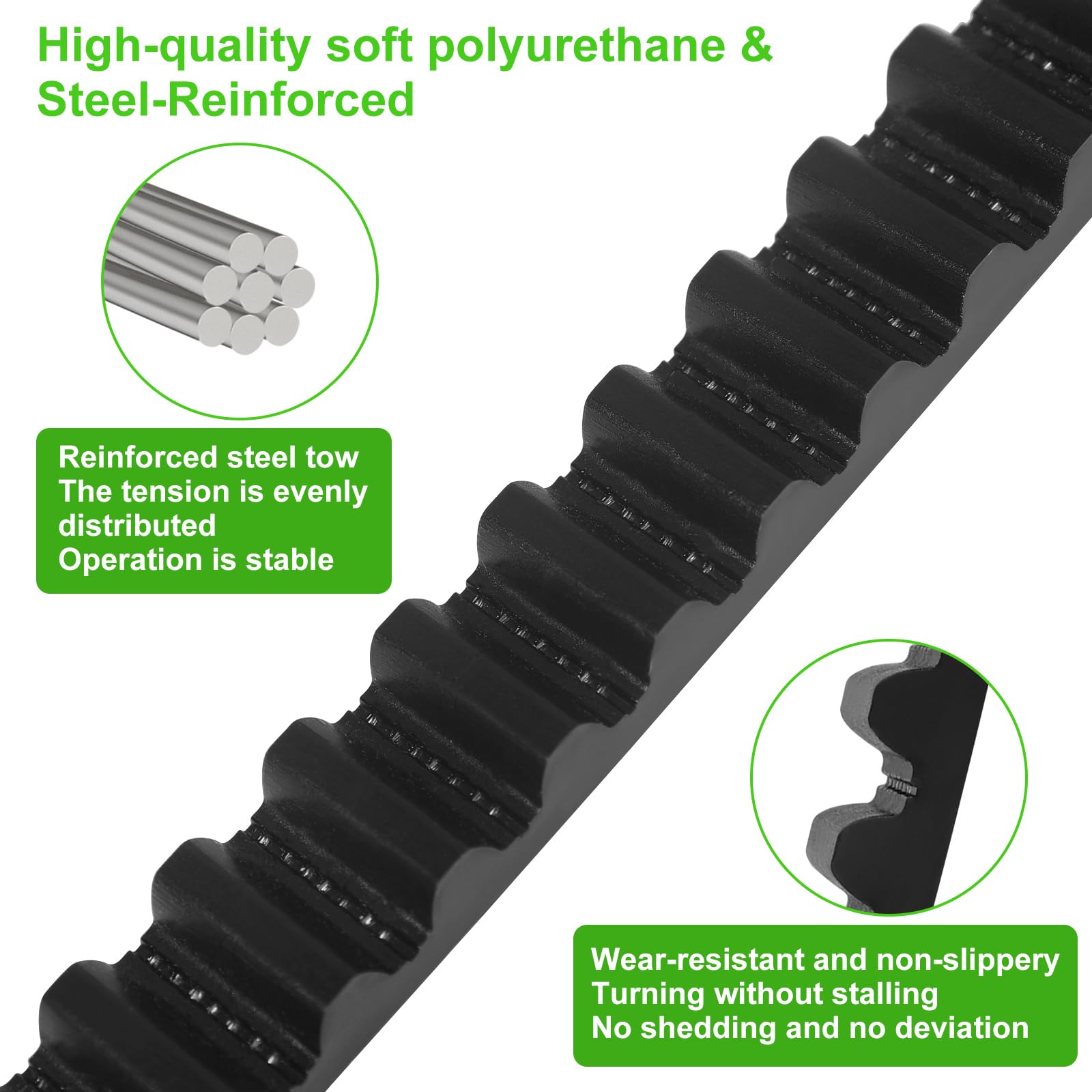 41A5250 Drive Belt 237'' for 7FT Garage Door Stable and Quiet 041A5250 Belt Replacement Compatible with Chamberlain Liftmaster Craftsman Sentex Whisper Openers (41A5250 7FT Garage Door Belt) — Amazon image 3