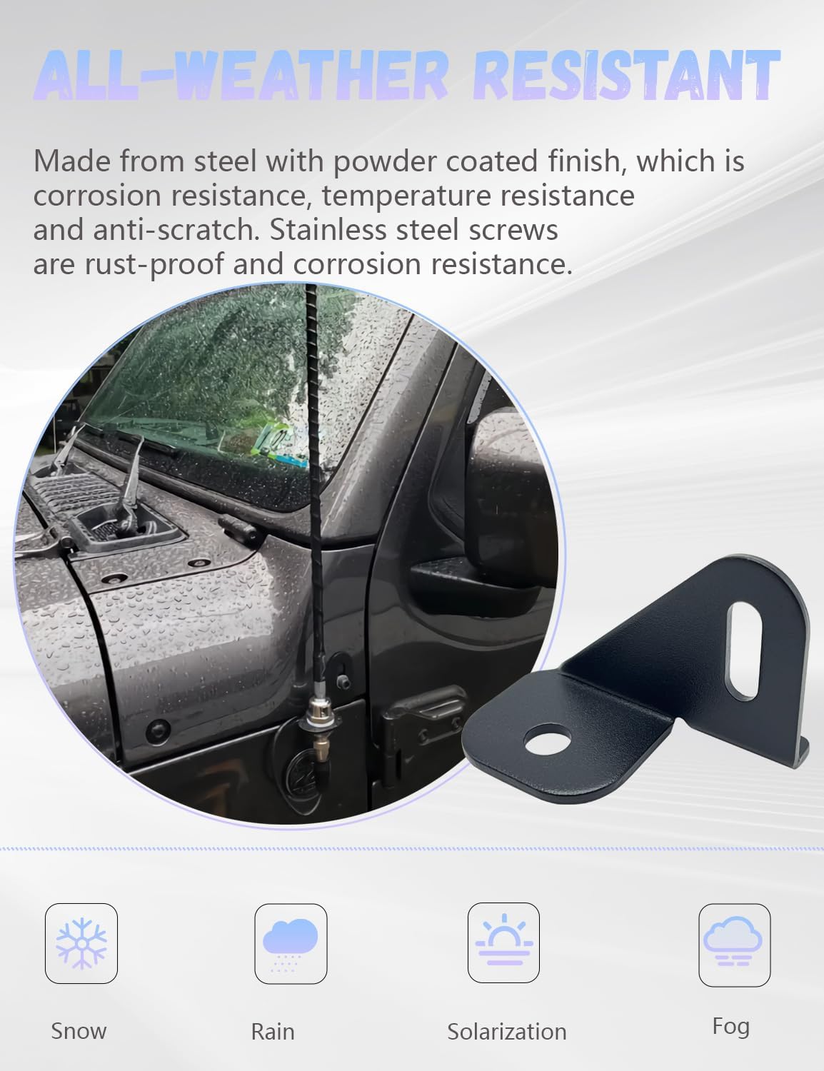 for Jeep Sun Visor Repair Kit with JL Radio Antenna Mount for Jeep Compatible with Jeep Wrangler JL JLU & JT 2018; 2019; 2020; 2021; 2022;2023; 2024