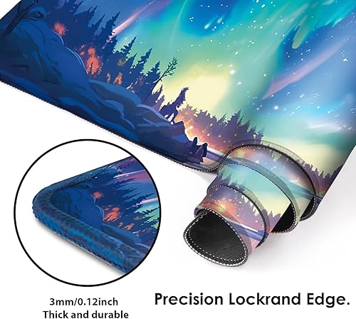 Miniatura 4 de Galdas Alfombrilla de mouse para juegos con patrón de playa XXL XL, alfombrilla de mouse larga extendida, alfombrilla de escritorio de goma