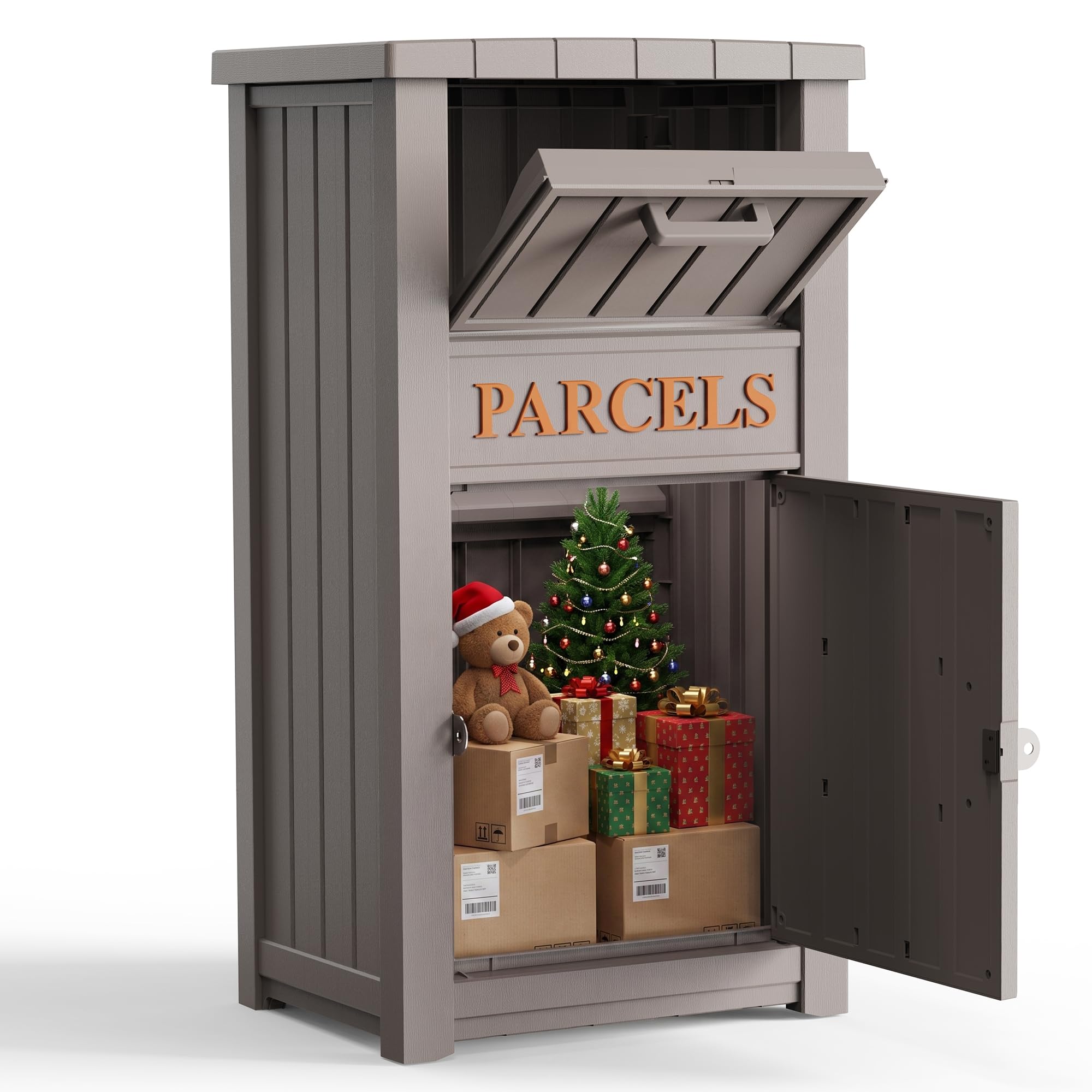 Package Delivery Boxes for Outside, 120 Gallon Deck Boxes for Outdoor