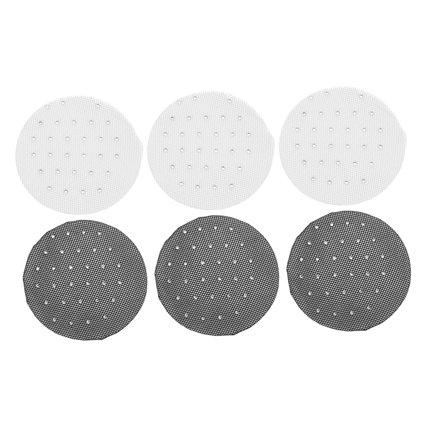 Ipetboom 6pcs Rhinestones Hair Bun Cover Mesh Net, Invisible Decorative Hairnet for Women, Black and White, Suitable for Ballet, Dance, Gymnastics, and Party Use