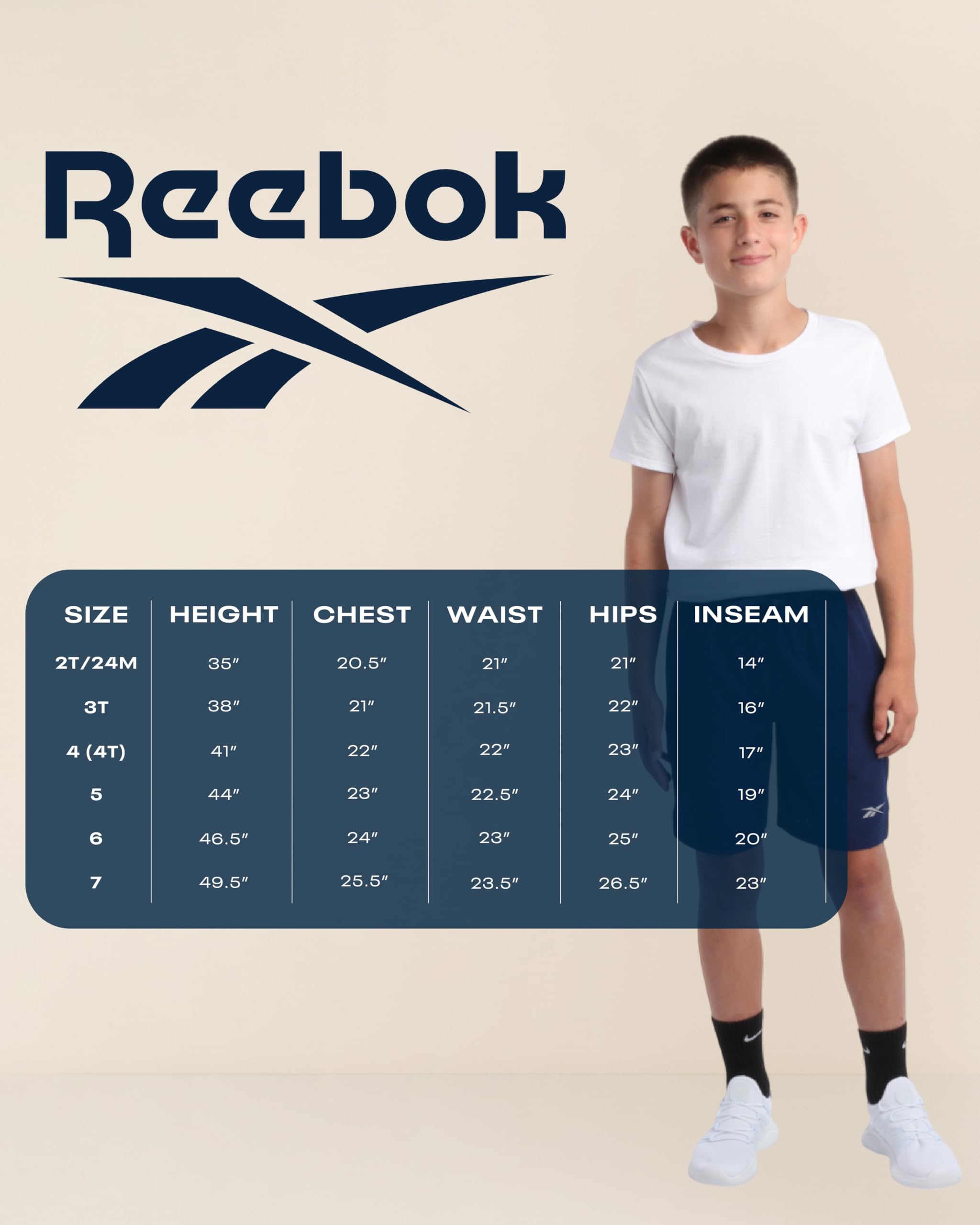 Reebok - Sommer 3-teiliges Short-Set mit 2 Oberteilen und Shorts, Activewear für kleine Jungen und Kleinkinder
