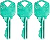 KeySmart AirKey, Aluminum SC1 Key Blanks, 75% Lighter, 2X Stronger Than Brass Bulk Keys, Durable and Scratch-Free, SC1 Set 3 Pack, Turquoise Green
