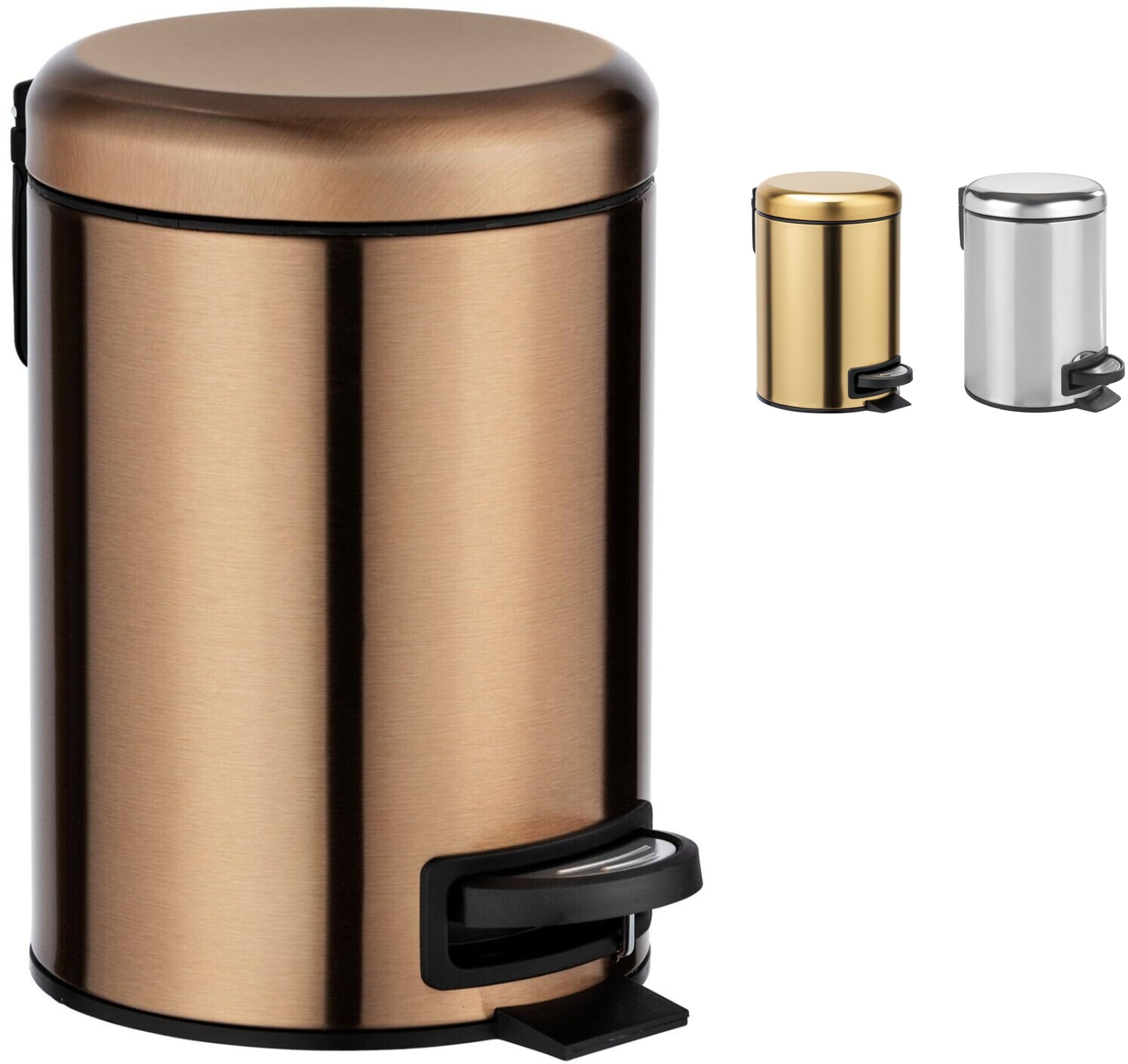 KW Soft Shade Small Round Pedal Bin (Copper, 3 Ltr) โ image 1