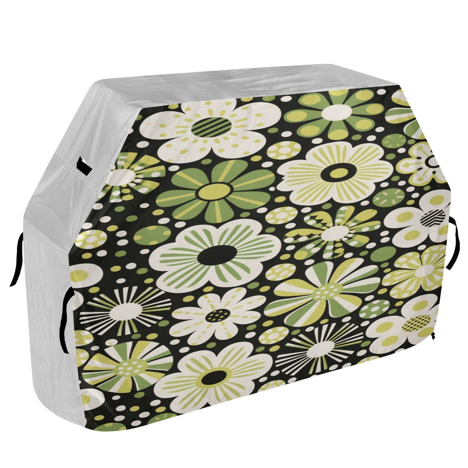 Copertura per barbecue da 165 cm, resistente, anti-UV, per esterni, copertura per barbecue, verde a pois