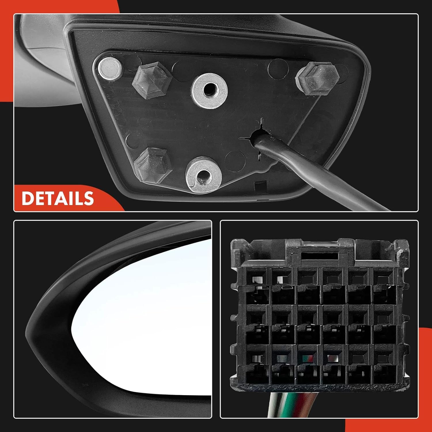A-Premium Pair (2) Driver and Passenger Side Power Door Mirror - Compatible with Chevrolet Cruze 2016 2017 2018 2019 - Non-Heated Manual Folding Black Outside Rear View Mirror - Replace# 19353644