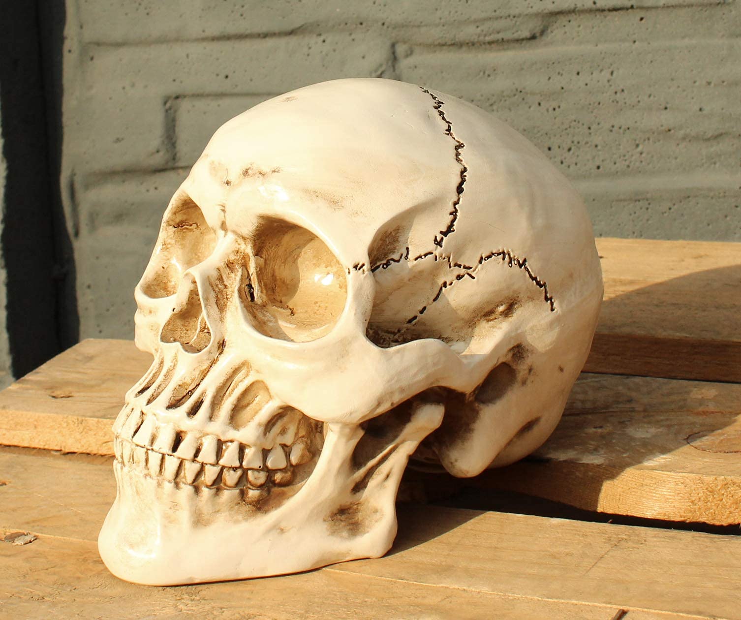 CRAZY HEADS white Skull Totenkopf Kopfhörerständer Headset Halter Ständer Skull Totenschädel