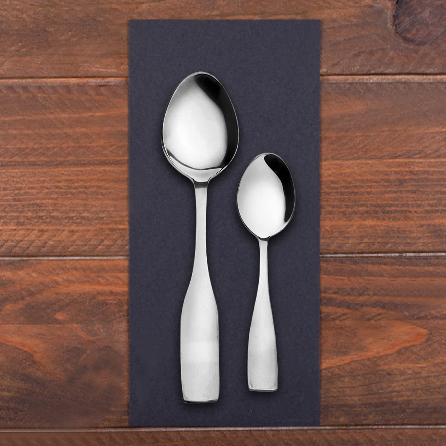 Steren Impex | Stainless Steel Tea Spoon & Table/Dinner Spoon - Lucas, 12 Pieces Each 1