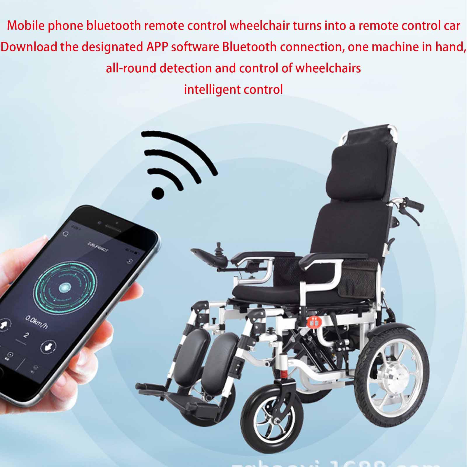 Scooter Elettrico Pieghevole per Sedia a rotelle per Anziani, Sedia a rotelle elettrica per Anziani, Lega di Alluminio, Scooter Elettrico Leggero per Sedia a rotelle (40A)