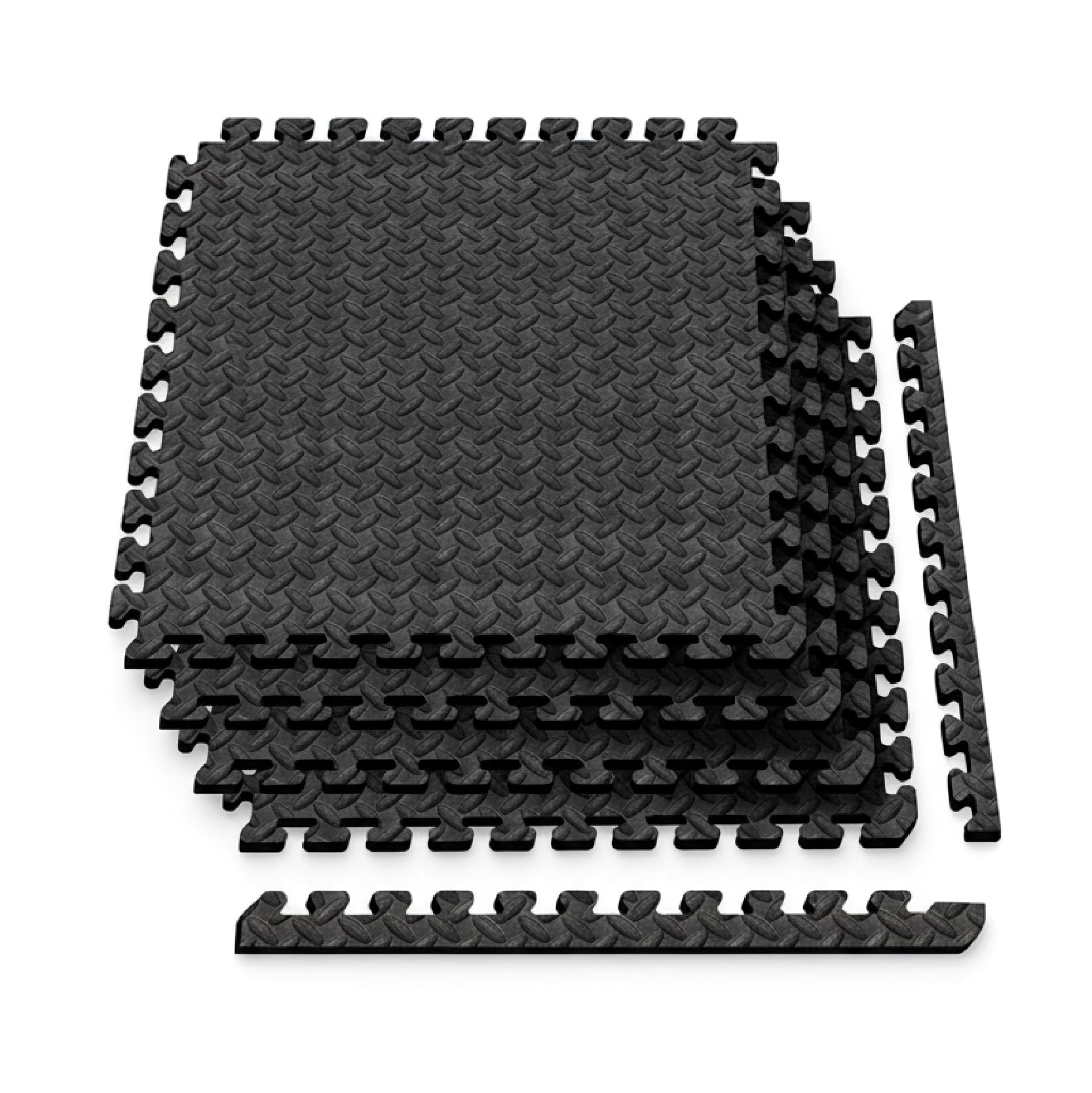 Gym Flooring Mats – 12mm Thick Interlocking EVA Foam Floor Tiles, 60 x 60cm Non-Slip Puzzle Exercise Mat for Home Gym, Yoga, Weights, Garage, Fitness Equipment & Kids Play Area