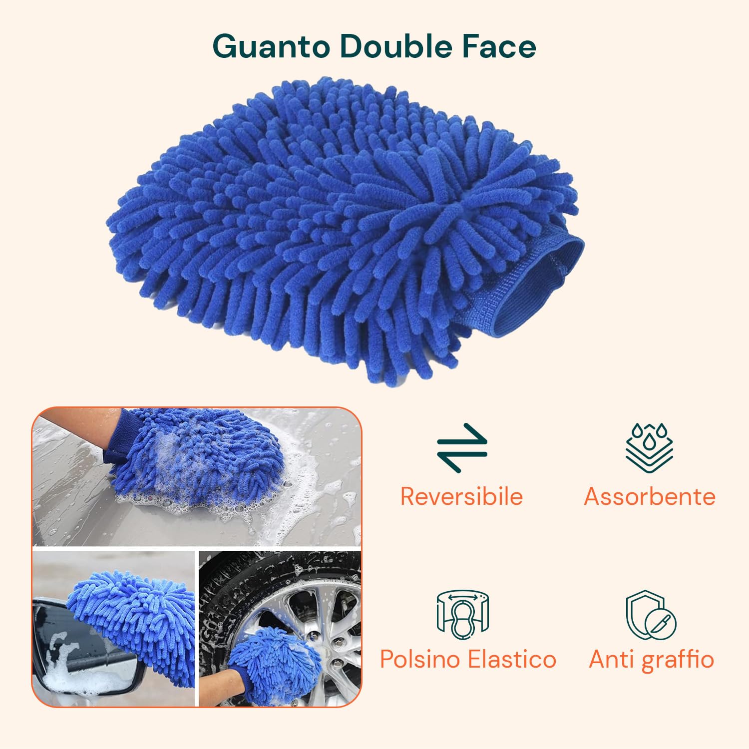 Kit Pulizia Auto Completo 16 Pezzi per Pulizia Auto Interni ed Esterni con Spazzola Lavaggio Auto, Panni in Microfibra e Guanti Chenille, Facile da Usare e Multiuso Professionale