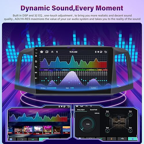 Miniatura 5 de 8 núcleos 2+64G Android 13 estéreo para automóvil para Jeep Grand Cherokee 2004 2005 2006 2007-10.1 pulgadas IPS pantalla táctil DSP Audio - Carplay