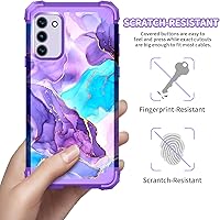 Vista 5 de Funda para Galaxy Note 20, tres capas de plástico duro resistente a prueba de golpes y silicona suave híbrida contra caídas, para niñas y mujeres
