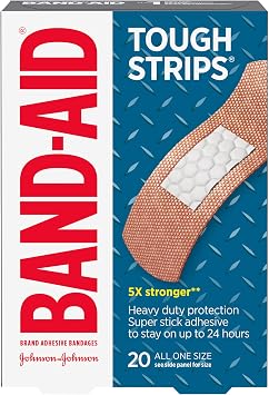 BAND-AID Brand Tough Strips Adhesive Bandages, All One Size, 20 Count