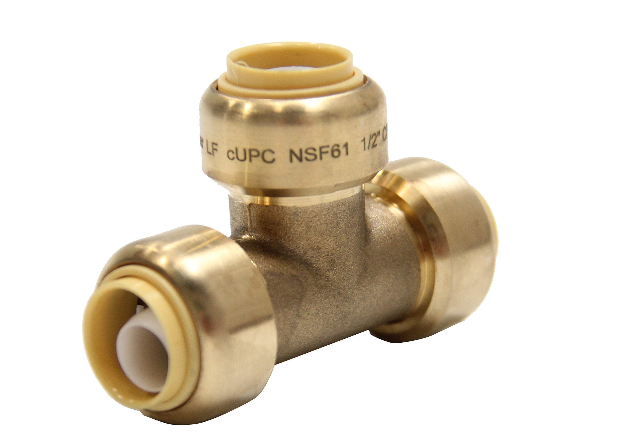 Paquete de 10 unidades EFIELD de ajuste a presión para conectar Pex, Cobre, CPVC – Tees"T" (2 PCS), Codos de 1/2" (4 PCS), Acoplamientos de 1/2" (4 piezas) con un clip de desconexión, latón sin plomo.