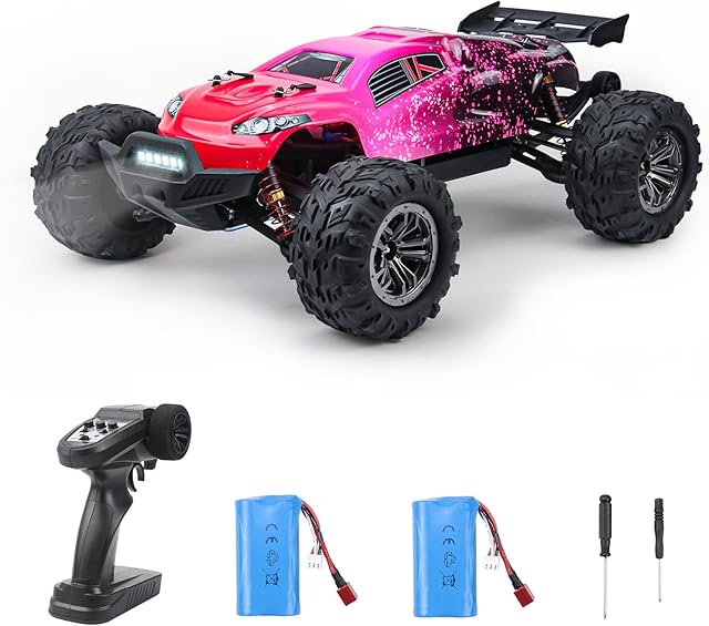 Rhybor 46 km/h Remote Controlled Car 1:10 RC Car Offroad Monster Truck Remote Control Car 4WD RC Car with 30 Minutes Playtime Remote Control Car Toy for Children and Adults