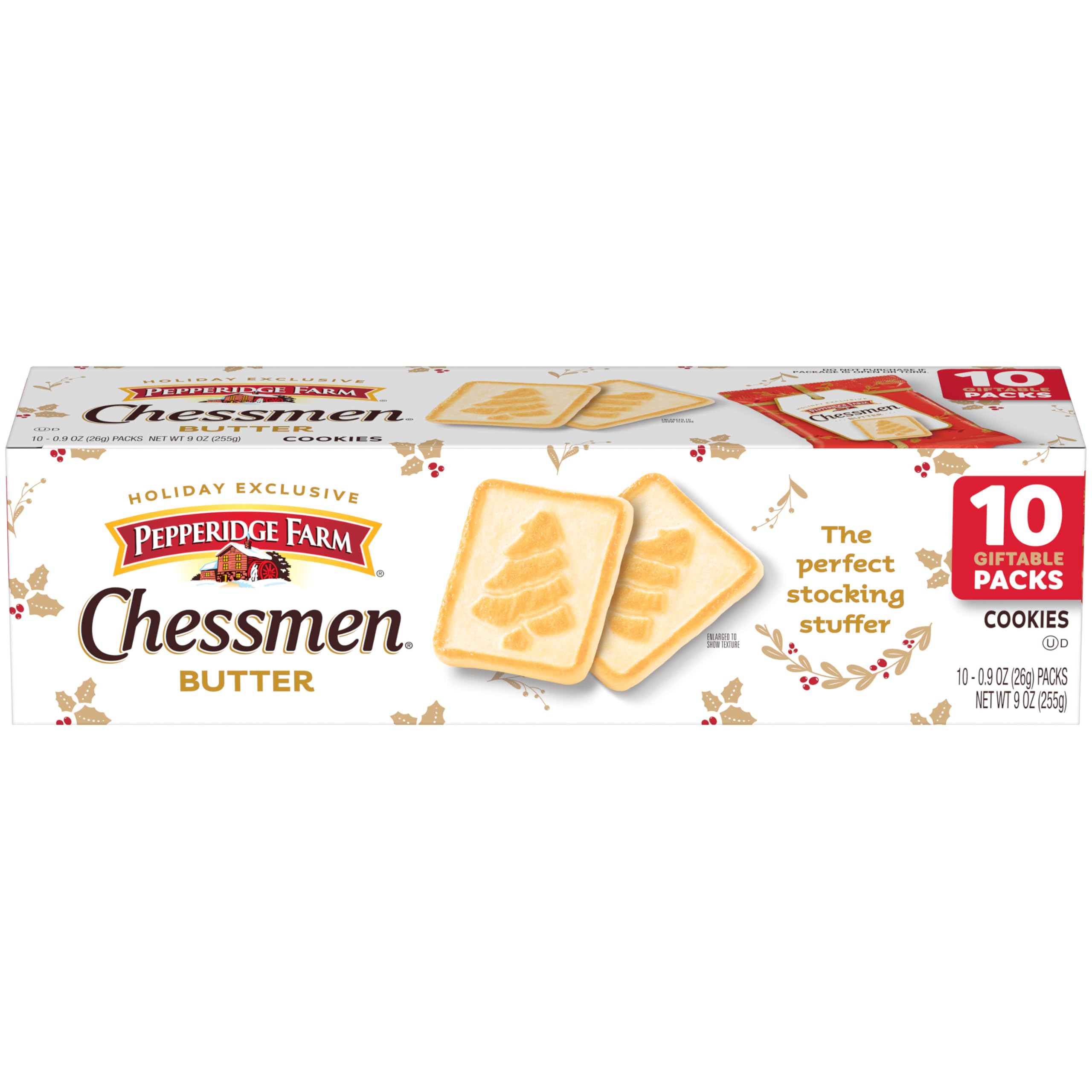 Chessmen Butter Cookies, 0.9 Oz Snack Pack, 10 Pk