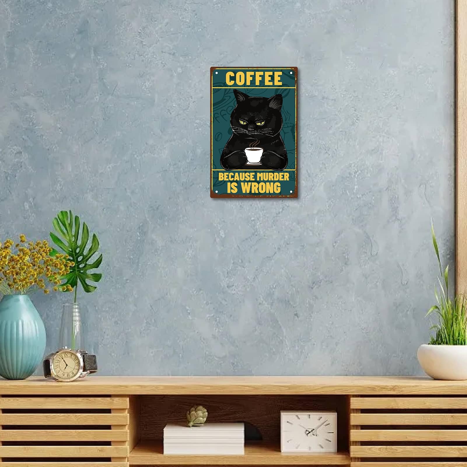 CREATCABIN Kat tinnen bord verdwenen vissen metalen vintage CREATCABIN Kat tinnen bord verdwenen vissen metalen vintage
