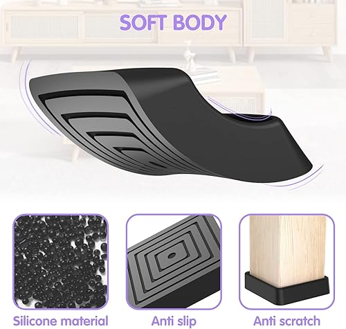Miniatura 4 de Posavasos para muebles, almohadillas antideslizantes para muebles, pisos de madera dura, agarres antideslizantes para muebles, tapas cuadradas