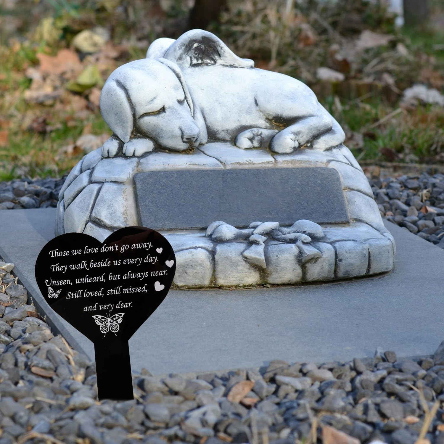 Bojueshaw Memorial Plaque Stake,Acrylic Remembrance Signs for Graves,Weatherproof Garden Memorial for Loved Ones & Pets(Heart) - Image 3