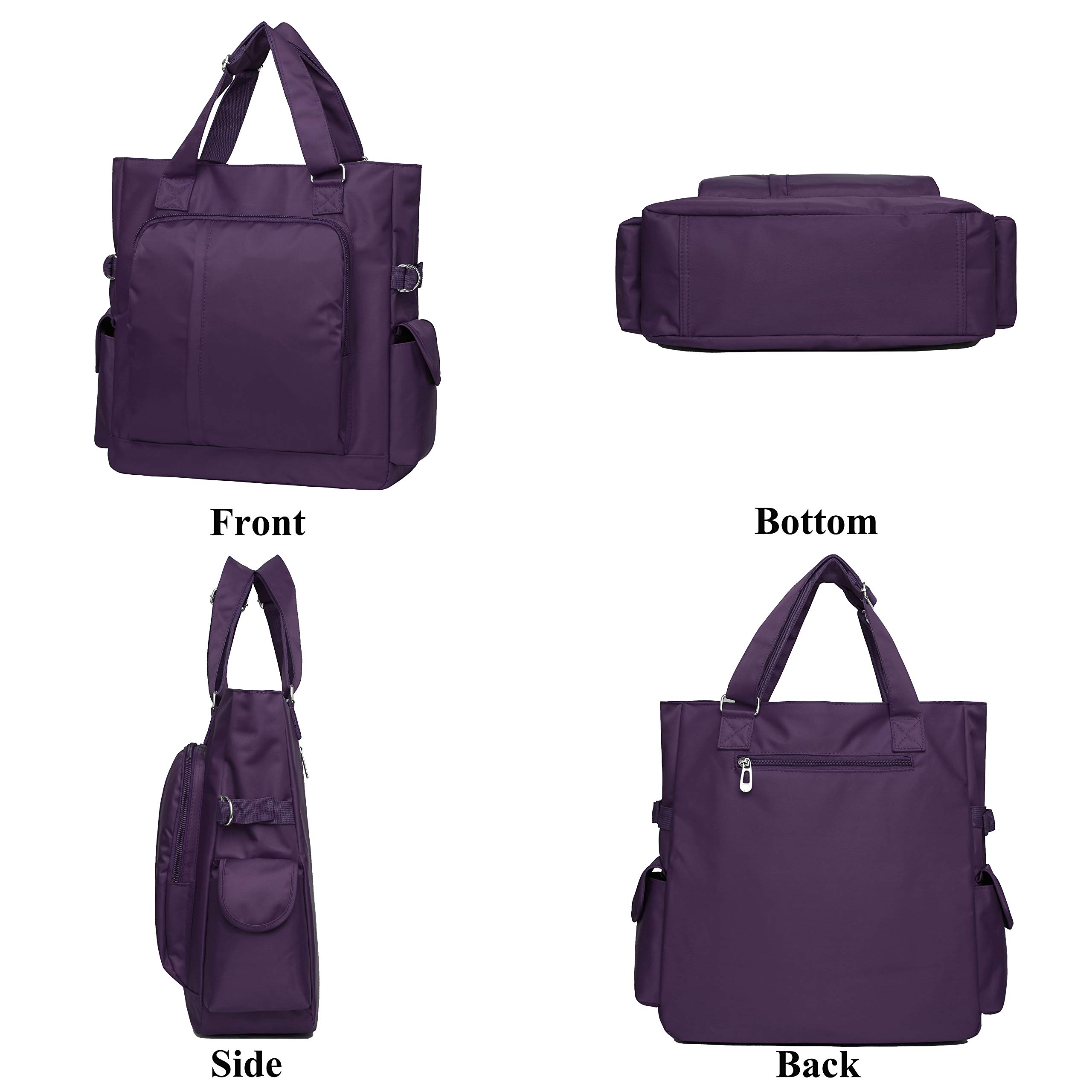 VOLGANIK ROCK Canvas Tote Bag Waterproof Nylon Multi Pocket Shoulder Bags Laptop Work Bag Teacher Purse Handbag for Women Men