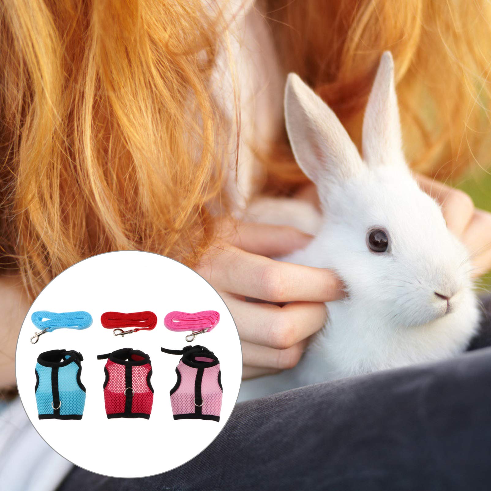 Supvox 3stücke Lovely Bunny Geschirr Set Für Kleine Haustiere Praktische Und Bequeme Lösung Für Frettchen Ratten Und Kaninchen Für Und Outdoor-aktivitäten Farben