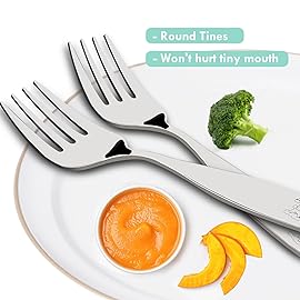 Lehoo Castle Toddler Silverware Stainless Steel, Kids Forks and Spoons, Kids Utensils 3 Year Old, Kids Silverware Set Stainless Steel, Metal Silverware for Toddlers (Mermaids)