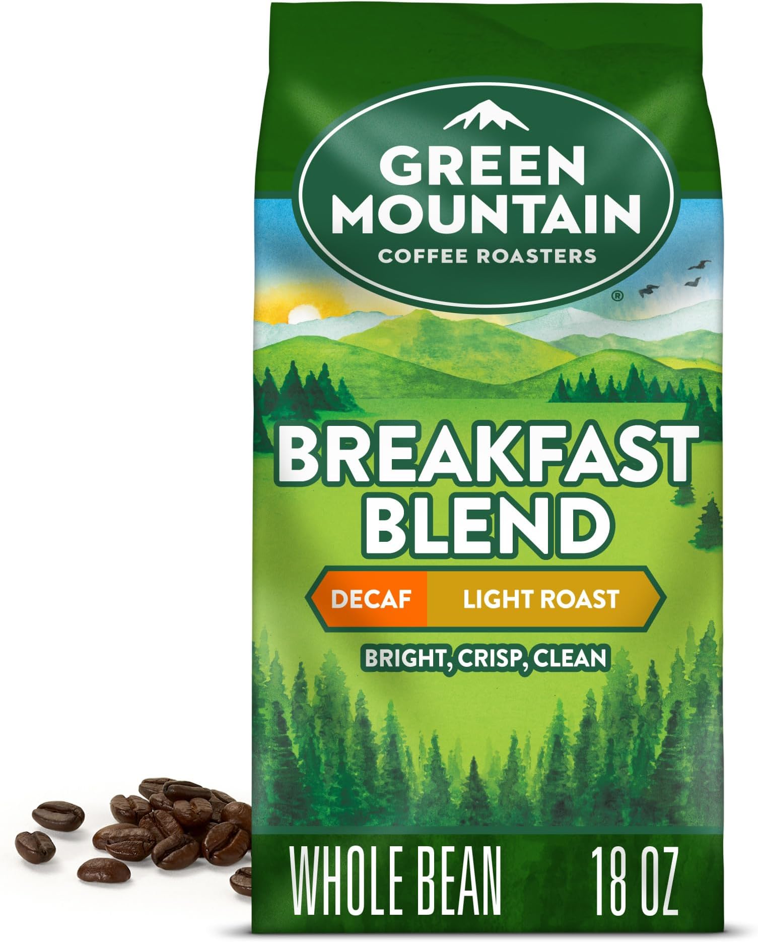 Breakfast Blend Decaf, Whole Bean Coffee, Bagged 18 oz