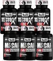 Kit 3x Maca Peruana 120 Cápsulas 2000mg Pura Premium Lepidium Meyenii Homens Mulheres Energia Resistência + 3x Vitaminas e Minerais X Black 60 Cáps Fonte de Calcio Rico em Zinco Niacina Magnesio