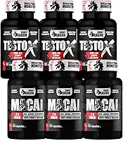 Kit 3x Maca Peruana 120 Cápsulas 2000mg Pura Premium Lepidium Meyenii Homens Mulheres Energia Resistência + 3x Vitaminas e Minerais X Black 60 Cáps Fonte de Calcio Rico em Zinco Niacina Magnesio