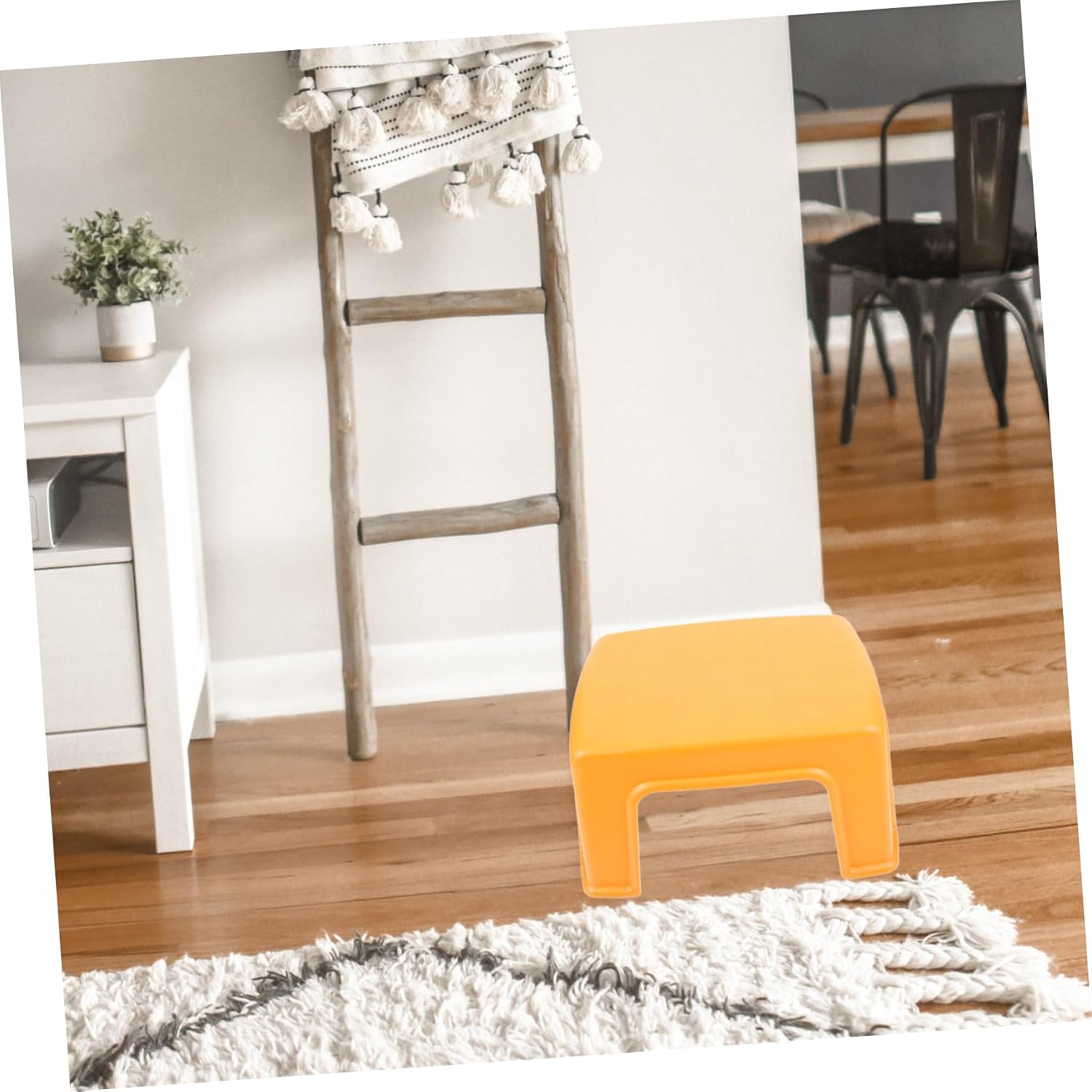 Creative Skid Childrens Footstool Orange Simple Plastic Stool for Sitting and Stepping Shock Resistant Design for Living and Kindergarten Use