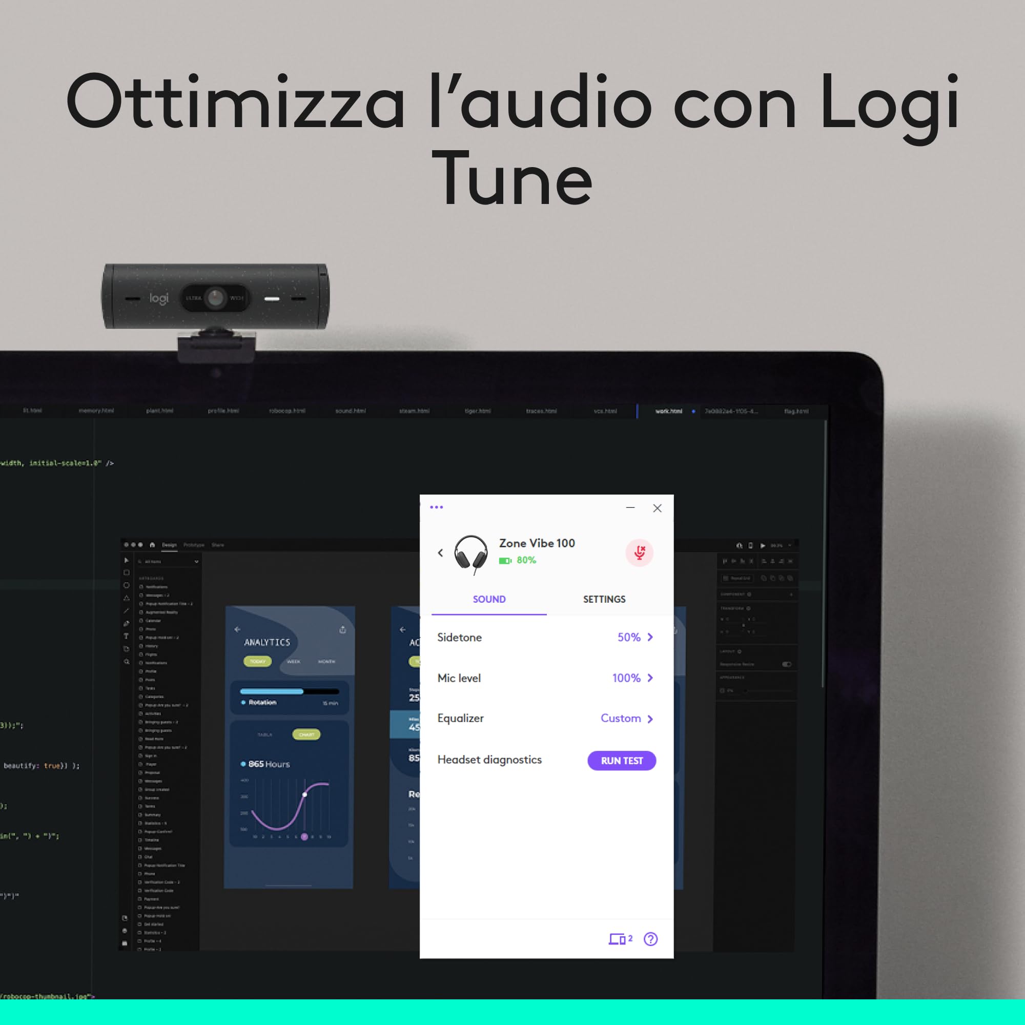 Logitech Zone Vibe 100 Cuffie Wireless Over-Ear Leggere con Microfono con Eliminazione del Rumore, Auricolare Bluetooth Multipoint, Compatibile con Teams, Google Meet, Zoom, Mac/PC - Grigio