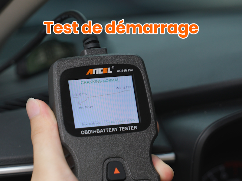 ANCEL AD310 Pro : Scanner OBD2 3-en-1 + Testeur De Batterie Voiture Bluetooth Avec App – Test 12V/24V 100-2000 CCA, Cranking & Charge Pour Tous Véhicules