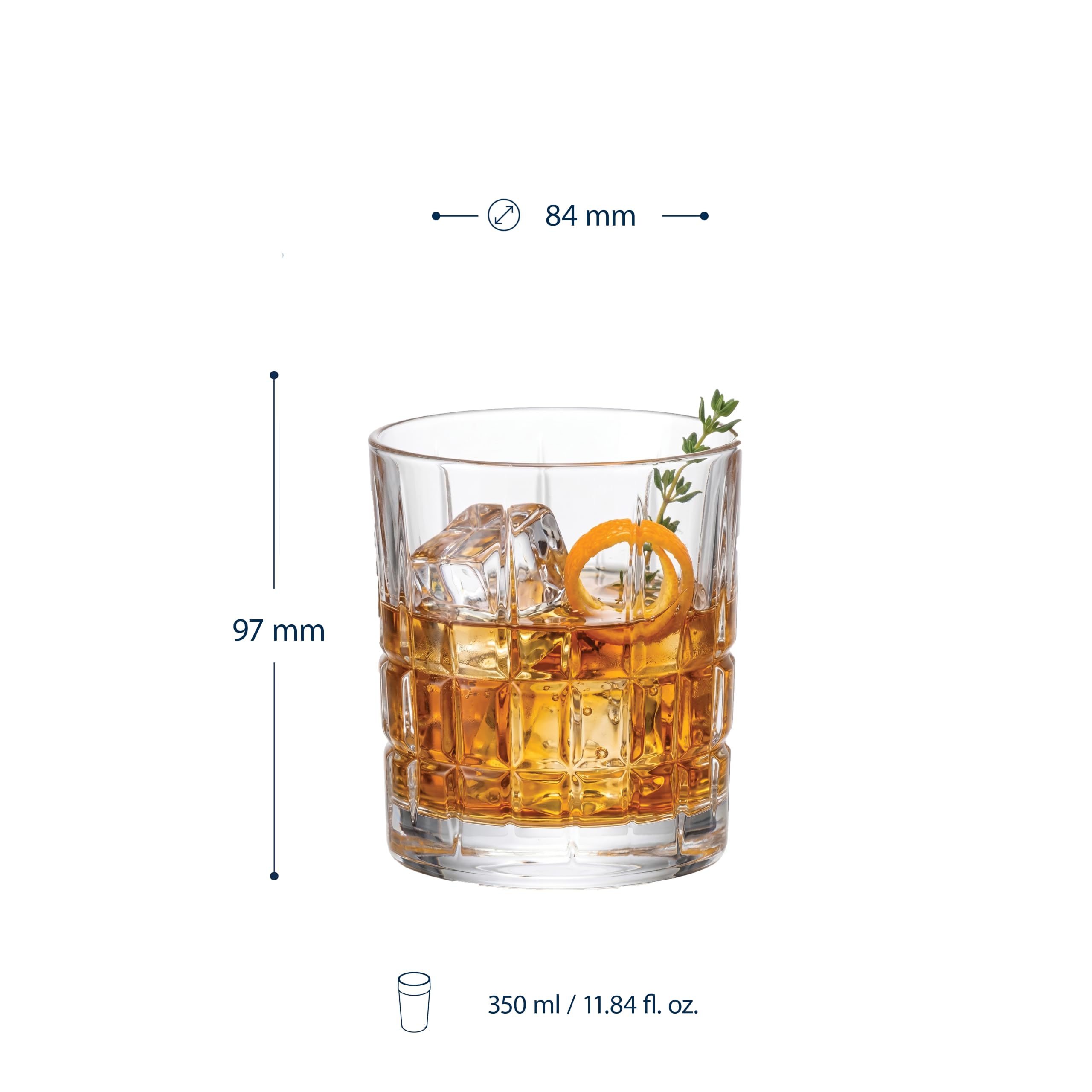 CRYSTAL BOHEMIA Lot de 6 Verres à Whisky en Cristal Sans Plomb de 320 ml – Compatible Lave-Vaisselle