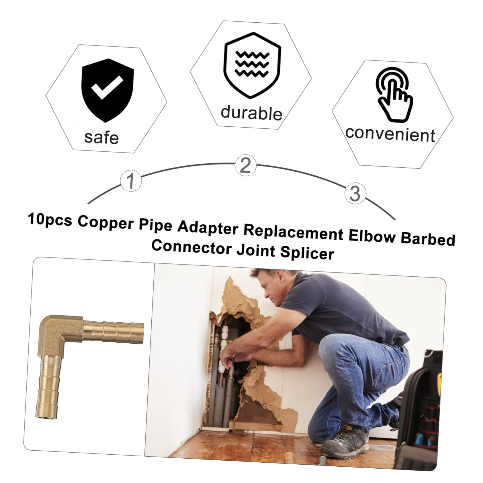 Unomor 3sets Connector L-shape Hose Barb Fitting Long-lasting Elbow Joint Mender for Use 10pcs*3